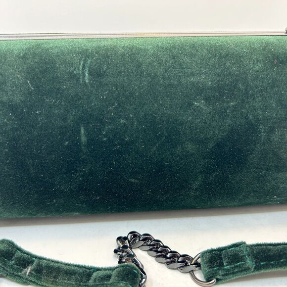 Topshop Velvet Cylinder Evening Bag Crossbody Tube Clutch w/ Chain Strap - Picture 3 of 14